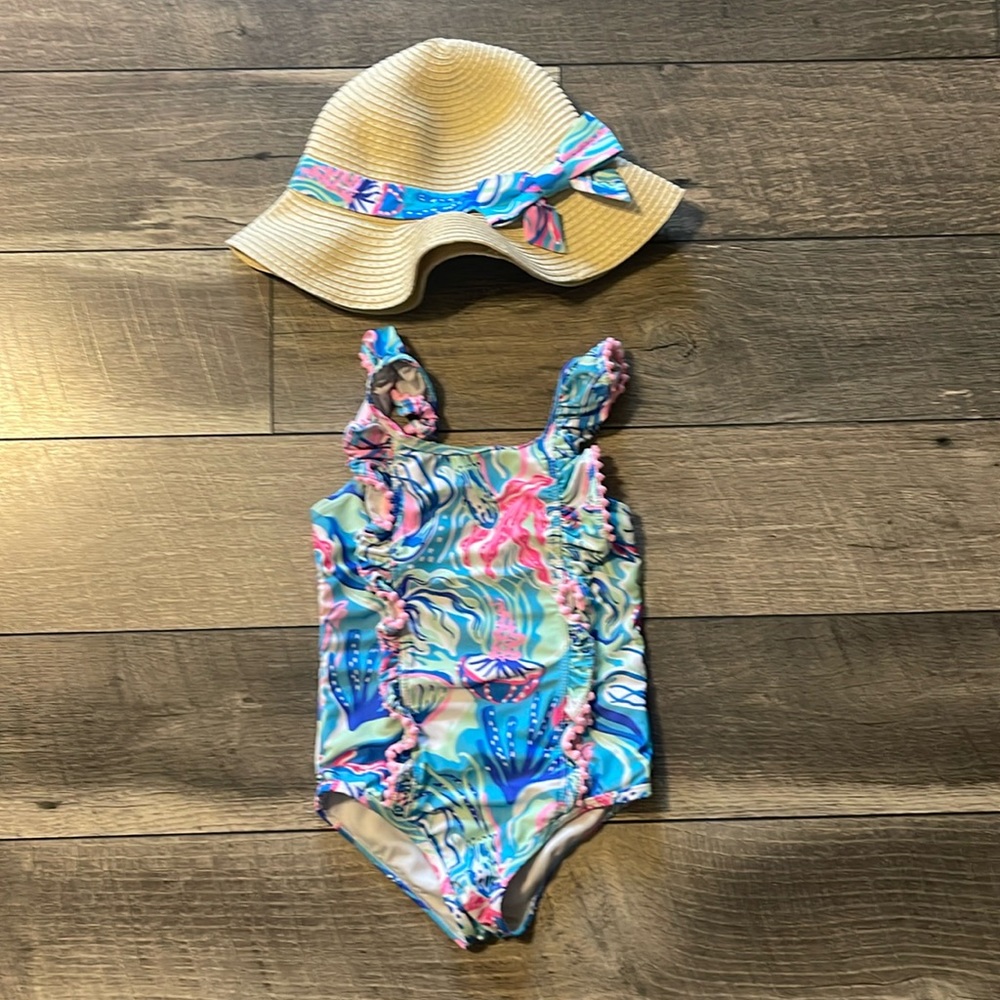 Girls’ Tommy Bahama Swimsuit & Sunhat